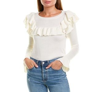 TULAROSA ALEXANDRIA RUFFLE WOOL-BLEND SWEATER